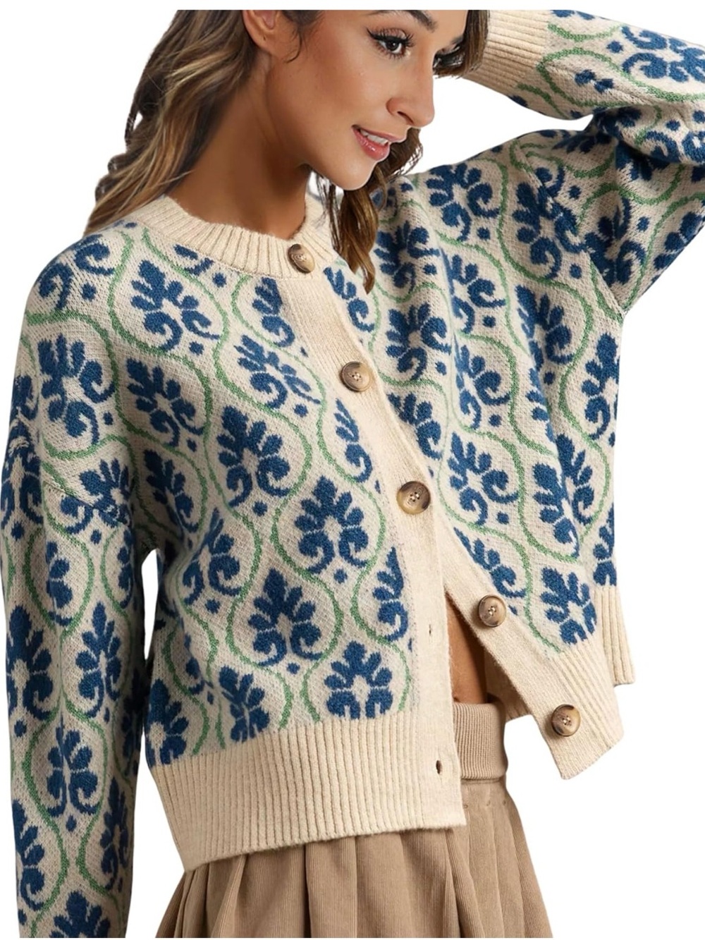 Floral Cardigan Sweater